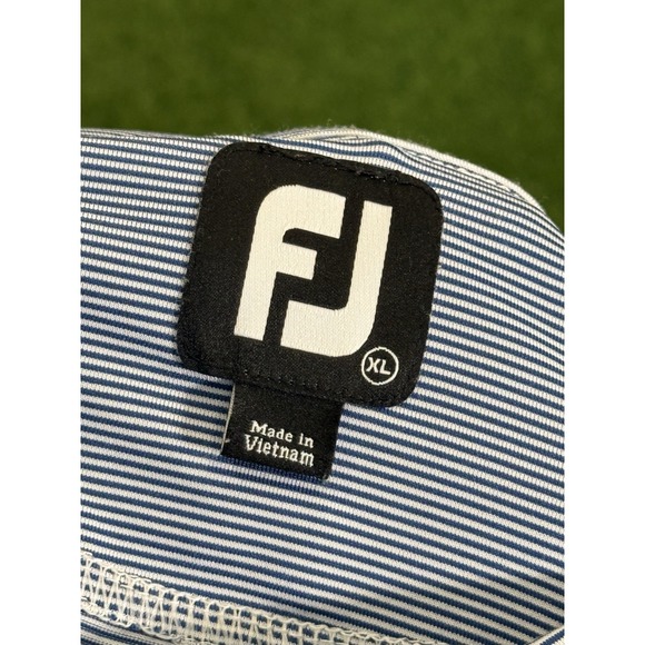 Footjoy Polo Shirt Mens XL Red Blue Striped Golf Stretch Casual Preppy FJ - Picture 5 of 13